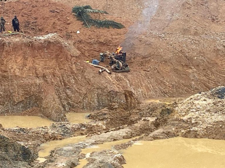 Blue Water Guards Strike Again! Galamsey Equipment Destroyed in Wassa Agona Operation