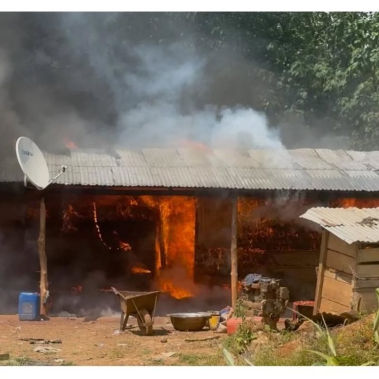 NAIMOS strikes at Bronikrom – Hwediem, in the Ahafo Region, Arrests Galamsey Kinpins including a Burkinabe, seizes vehicles and destroys makeshift structures at the Galamsey site about 10 meters from the main HWEDIEM – GOASO Highway – Details soon