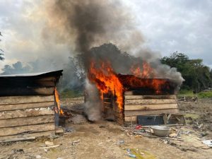 NAIMOS Storms Akango, Dismantles Illegal Mining Network in Nzema East